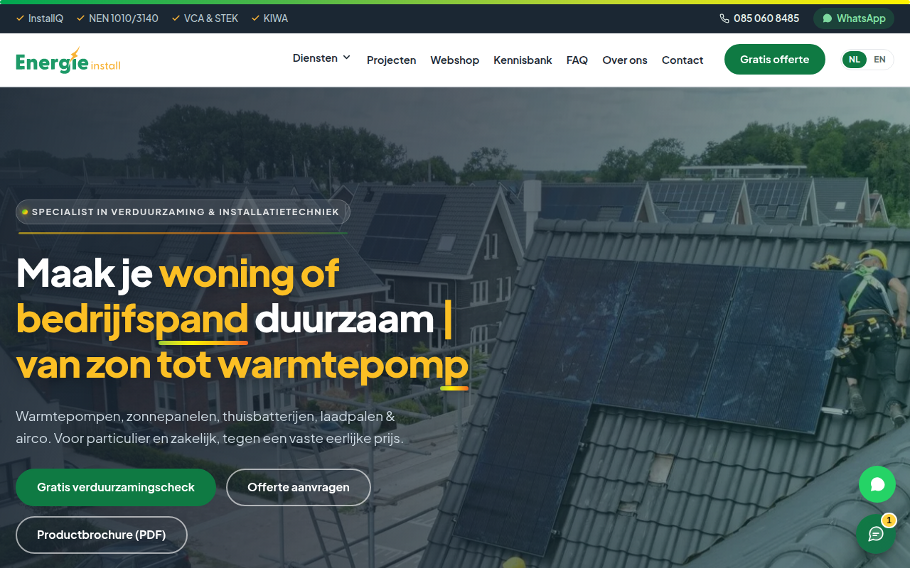 Energie Install — verduurzaming website Layg